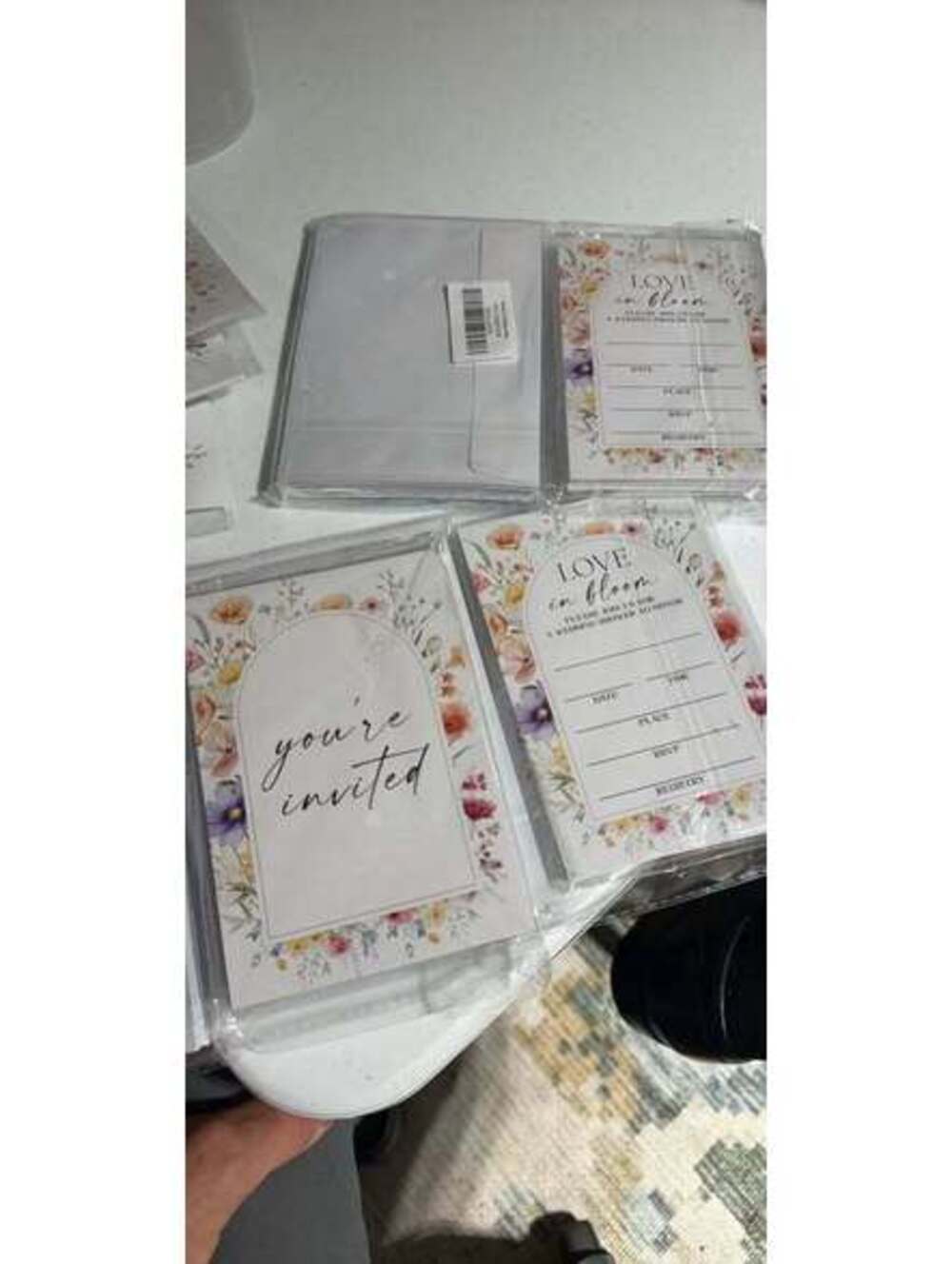 Floral Wedding Shower Invitations with Envelopes